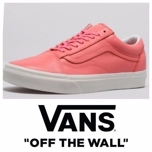 Vans Old Skool Leather Peach Pink Low Top Lace Up Sneakers Shoes Women's 5 - Picture 1 of 7